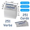 251 Spanish Verbs Learning Flash Cards Flashcards for Beginners & Adult & Children - Spanish to English Flash Cards (251 Spanish Verbs)