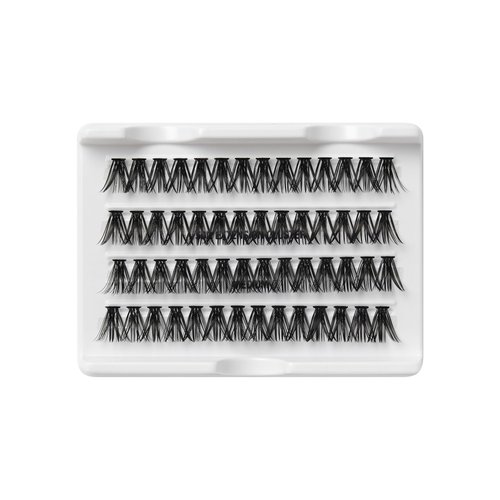 i-ENVY 50D Extension Cluster Individual Lashes, Easy to Apply, Flat Tapered-End Root, Pre-fanned Volume Lashes, J Curl with Soft Fiber, Quick Application for Salon Quality & Result (Medium-56Clusters)