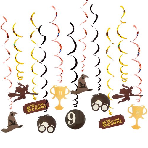 Magical Wizard Party Swirl Decorations Magical Wizard School Whirl Streamers Hanging Swirl Ceiling Decorations,Birthday Party Ceiling Streamers Party Supplies 30Count for Kids