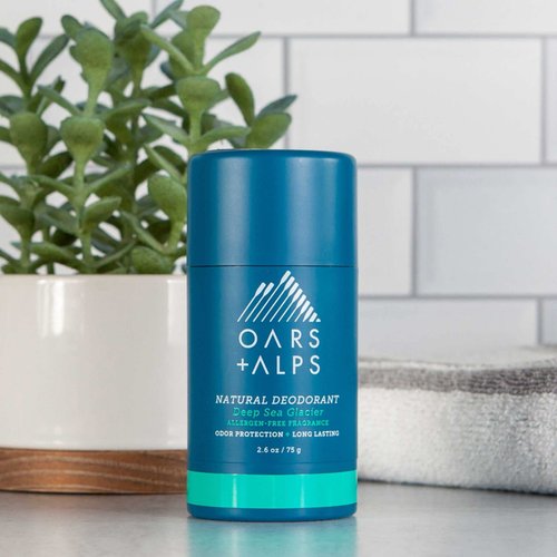 Oars + Alps Aluminum Free Deodorant for Men and Women, Dermatologist Tested, Travel Size, Deep Sea Glacier, 2 Pack, 2.6 Oz Each