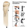 DANSEE Mannequin Head Hair Styling 28" Training Head Manikin Cosmetology Doll Head Synthetic Fiber Hair with DIY Braiding Set+ Free Table Clamp (613)