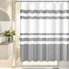 AmazerBath Shower Curtain, Washable Cloth Black Shower Curtain Sets with 12 Shower Curtain Hooks, Fabric Rustic Black and White Striped Shower Curtain, Farmhouse Bathroom Shower Curtain, 72x72 Inches