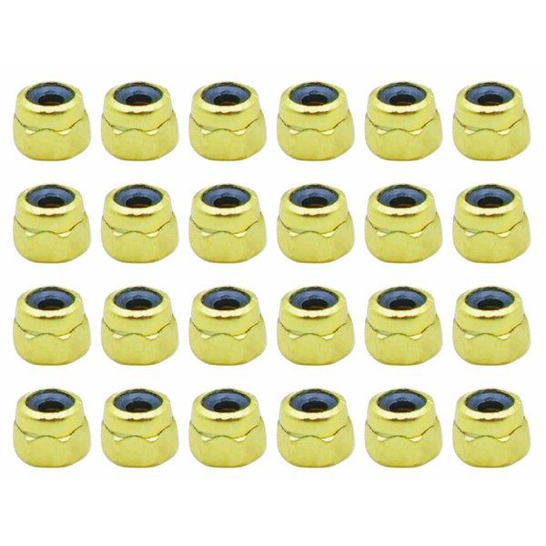 RACOFSB 24 Pcs Fingerboard Locknuts Professional Self Lock Nuts with Nylons Insert (Gold)