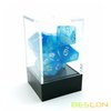 Bescon Gemini Glowing Polyhedral Dice 7pcs Set ICY Rocks, Luminous RPG Dice Set d4 d6 d8 d10 d12 d20 d%, Brick Box Packaging