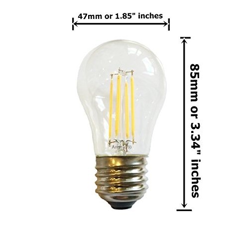 Anyray (3)-Pack LED Filament A15 (40-Watts Equivalent) Appliance Freezer Refrigerator Light Bulb E26