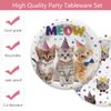 Cat Birthday Party Supplies,20 Kitten Paper Plates and 20 Napkins, Decorations Ideal for Tableware Supplies