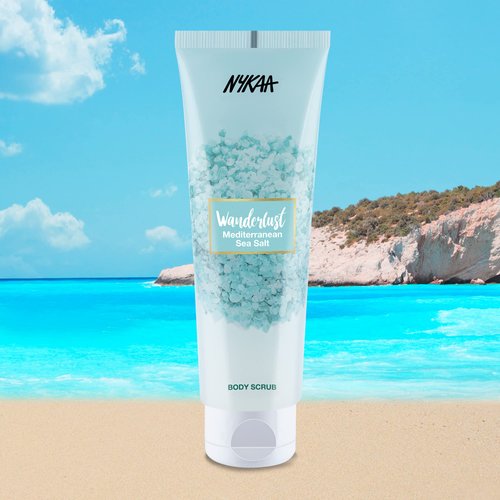Wanderlust Bath and Body Mediterranean Sea Salt Body Scrub - Prevents Moisture Loss, Revives Dull and Dry Skin With Aloe Vera (4.93 Oz)