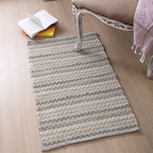 THE BEER VALLEY Chenille Area Rugs 2x3'- Linen Combo with Soft Absorbent,Handmade from Cotton, Unique for Bedroom, Living Room, Kitchen, Nursery and More,Entry Way Rug,Kitchen Rug