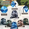 36 Pcs Tie Dye Camouflage Party Kit Camo Drawstring Bag Bulk Camouflage Military Rubber Keychain Silicone Camo Bracelet for Adult Kid Travel Paintball Camping Birthday Party Supplies (Classic Camo)