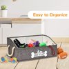 Thankspaw Collapsible Fabric Dog Toy Box and Storage Bin With Handle - Trapezoid Basket Chest Organizer for Pet Toys, Blankets and Accessories