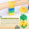 Foilswirl 12 Pcs Wooden Train Track Accessories Multicolor Wooden Track Connectors Compatible with Most Railroad Sets Educational Toys for Fun Toys Building Games Stem Kit