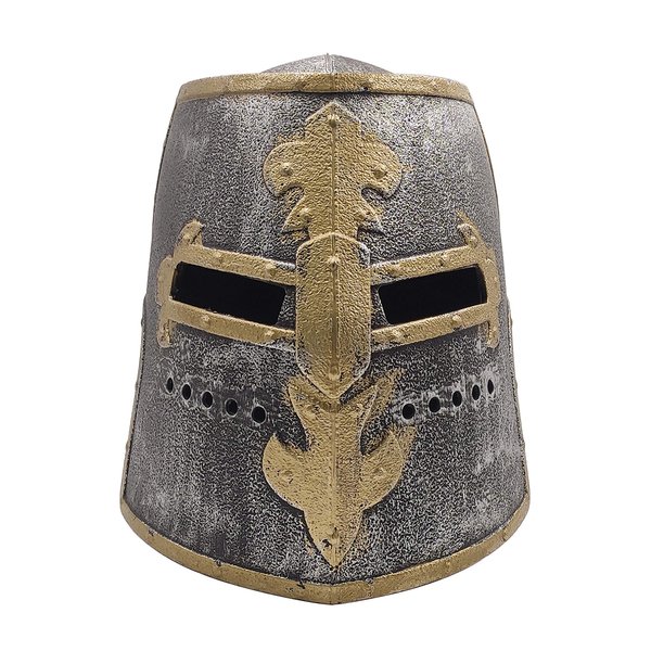 LOOYAR Kids Toy Middle Ages Medieval Crusader Knight Soldier Warrior Costume Helmet with Folding Face Mask for Boys Battle Play Halloween Cosplay LARP