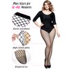 Aneco 4 Pairs Plus Size Fishnet Stockings for Women High Waist Tights Sexy Black Mesh Tights Stockings Thigh High Pantyhose