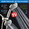 AquaCare As-Seen-On-TV High Pressure 48-setting Rain & Handheld 3-way Shower Head Combo - Anti-clog Nozzles/Tub, Tile & Pet Power Wash/Extra Long 6 ft. Stainless Steel Hose/All Chrome Finish