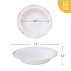 N9R 30 Pack Disposable Soup Bowls with Gold Relief, 12 Oz Fancy Plastic Soup Bowls for Holidays, Parties, Weddings, Catering and Everyday Use