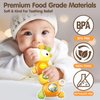 Baby Teething Toys for 0 3 6 9 12 18 Months, Food Grade Baby Teether for Infant Newborn Boys Girls, Baby Rattle Chew Toys 0-6 Months, Christmas Gift Montessori Sensory Toys for Babies with Music