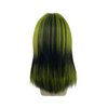 WKLOUYHE Short Straight Wig with Bangs for Women Shoulder Length Bob Women's Synthetic Wigs Heat Resistant Hair for Cosplay Halloween Daily Party Use (Black and Green)