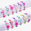 JOTIKO 12 Pcs Kids Bracelets for Toddlers Girls - Unicorn Party Favors Pinata Stuffers Birthday Goodies Bag Stuffers Fillers, Cute Wooden Beaded Bracelets Rainbow Heart Pendants Play Jewelry Gifts