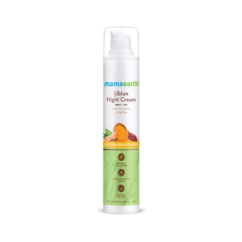 MAMAEARTH Ubtan Night Cream with Saffron & Turmeric | Revives Dull, Damaged Skin & Restores Natural Glow | Overnight Restorative & Non-Greasy Formula | 1.76 Oz/50g