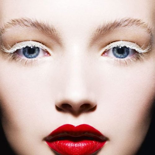 White Lashes Halloween White False Eyelashes Wispy 18mm Long Cosplay Makeup Eye Lashes Masquerade Party Christmas Eyelashes 5 Pairs By DAODER (White)