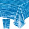 Hegbolke 8 Pack Ocean Wave Tablecloths - Disposable Plastic Ocean Water Table Cover for Ocean Under The Sea Beach Pool Mermaid Shark Birthday Party Decoration Supplies, 51" x 106"