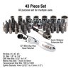 SUNEX TOOLS 9732 44Pc 1/4" Dr Mini Dual Flex Head RATCHET W Socket & Bit Set