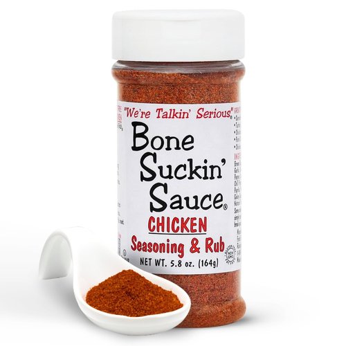 Bone Suckin' Sauce Chicken Seasoning & Rub: 5.8oz - with Garlic & Sage - Perfect for Chicken, Turkey, Other Poultry, Fish - Brown Sugar, Garlic, Onion, Spices - Non-GMO, Gluten-Free