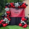 139Pcs Red and Black Balloon Arch Garland Kit for Graduation Party Decorations,Red Black White Silver Confetti Explosion Star Balloons for Class of 2024 Congrats Grad Celebrations Birthday Supplies