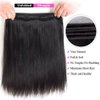 Luduna Straight Human Hair Bundles 100% Unprocessed 16A Brazilian Remy Virgin Hair Straight 3 Bundles for Black Women Bundles Human Hair Extensions Natural Black