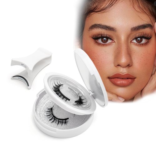 3D Magnetic Lashes, No Glue, 2 Pairs with Applicator and Mirror Box, Reusable