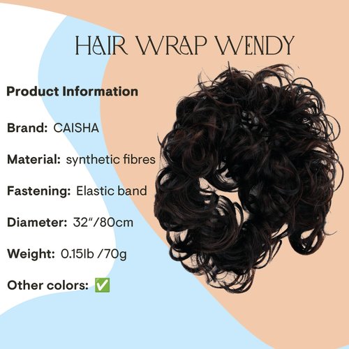 CAISHA Hairpiece Hair Wrap Heat-resistant Synthetic Fibres Curly Messy Updo Brown Black Mix HW37