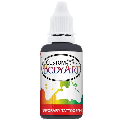 Custom Body Art 1-Ounce Black Temporary Airbrush Tattoo Body Art Paint Alcohol Based