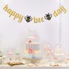 Gold Glitter Happy Bee Day Banner/Bumble Bee Theme Baby Shower Party Supplies/New Mom/Gender Reveal Party/Happy Birthday Party Decorations