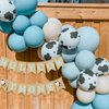 Gankbite Holy Cow I'm One Banner Farm 1st Birthday Party Decoration Barnyard Burlap Garlands Western Boy First Birthday Supplies Blue
