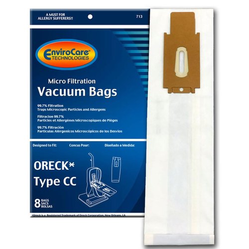 EnviroCare Replacement Vacuum Bags made to fit Oreck Type CC, XL Upright Vacuums 8 pack