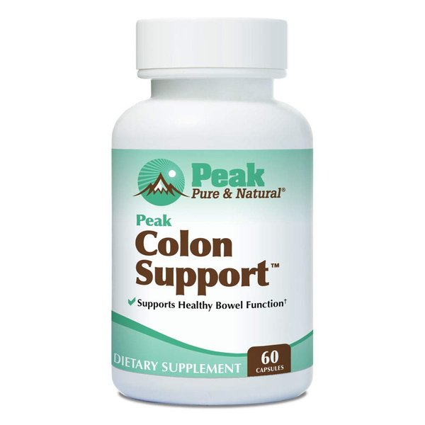 Peak Pure & Natural Colon Support - Colon Cleanse and Detox Supplement for Digestive Health - Gut Health Support with Inulin and Senna Leaf Extracts - with Fiber, Prebiotics, and Probiotics - 1 pack