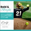 Infinity Collection Softball Hair Bow - 6.5" Cheer Bow Hair Accessory - Perfect Softball Player Gift - Red Stitch