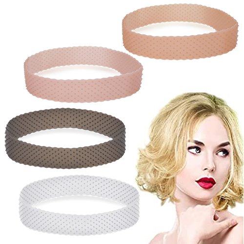 Molain 4Pcs Wig Grip Band Non-Slip Silicone Wig Headband for Women Adjustable Wig Fix Seamless Wi...