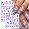 Flowers Nail Art Stickers Decals 3D Butterfly Lavender Flowers Design Nail Decals for Summer Nail Art Decorations Charms 6PCS Blossom Purple Petal Flower Stickers for Women Girls DIY Manicure Nail Art