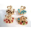 Generic Jeweled antique gold hair claw clip with crystals (Primary color: Pink), 1 Count (Pack of 1)
