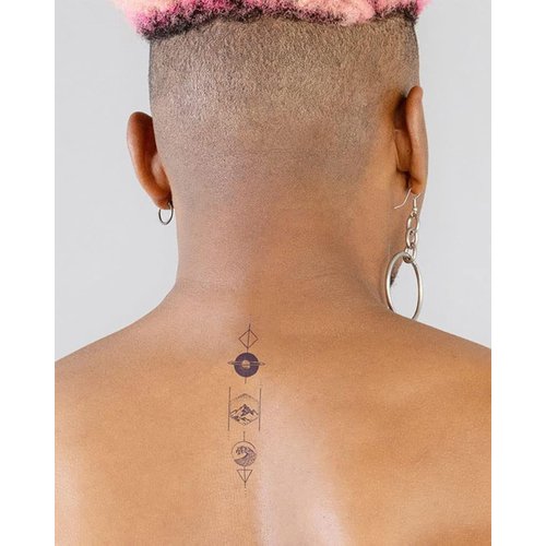 Inkbox Temporary Tattoos, Semi-Permanent Tattoo, One Premium Easy Long Lasting, Water-Resistant Temp Tattoo with For Now Ink - Lasts 1-2 Weeks, Line of Time, 5 x 2 in