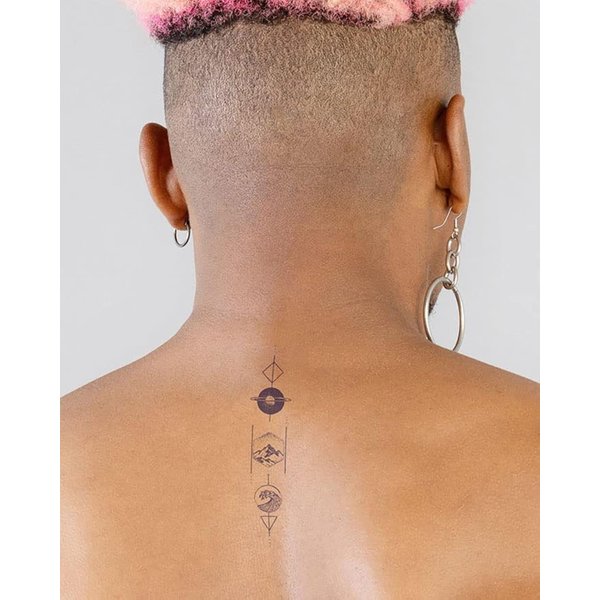 Inkbox Temporary Tattoos, Semi-Permanent Tattoo, One Premium Easy Long Lasting, Water-Resistant Temp Tattoo with For Now Ink - Lasts 1-2 Weeks, Line of Time, 5 x 2 in