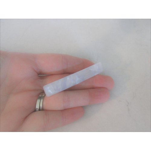 Generic 2 1/2 inch white gray platinum marbled alligator hair clip barrette
