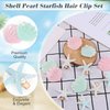 12 Pieces Shell Pearl Starfish Hair Clip Artificial Seashell Star Hair Clips Acrylic Resin Princess Hairpins for Women Girls Beach Wedding Hairstyle Tool Headwear Accessories