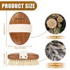 SAMEBUTECO Body Brush Acacia Wood with Boar Bristles,Wet Brush and Dry Brush Bath Brush for Skin Exfoliation,Lymphatic Drainage and Blood Circulation Improvement