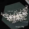 FUILUA Flower Bride Wedding Hair Piece Pearl Bridal Hair Comb Rhinestone Leaf Hair Accessories for Women and Girls