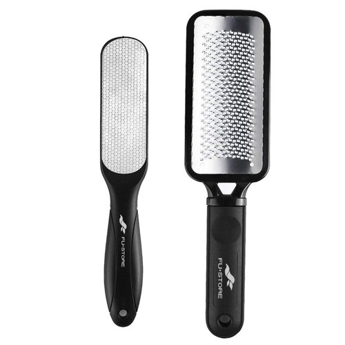 Fu Store Foot Files Callus Remover Stainless Steel Foot Rasp and Dual Sided Foot File Professional Scrubber Pedicure Tools Premium for Foot Care (Pack of 2)