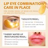 30 Pairs Lip Mask & Under Eye Mask, 24K Gold Gel Eye Masks,Collagen Moisturizing Lip Masks for Dry Lips,Eye Patches for Puffy Eyes, Effectively Nourishes Lip & Eye Skin Care