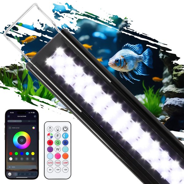 babadeda Full Spectrum Aquarium Light: Fish Tank Light with APP & Remote Timer Control for Aquatic Pet Plants Lovers-11In Extendable Fish Tank Lights for 5-10 Gallon Freshwater Saltwater Aquarium