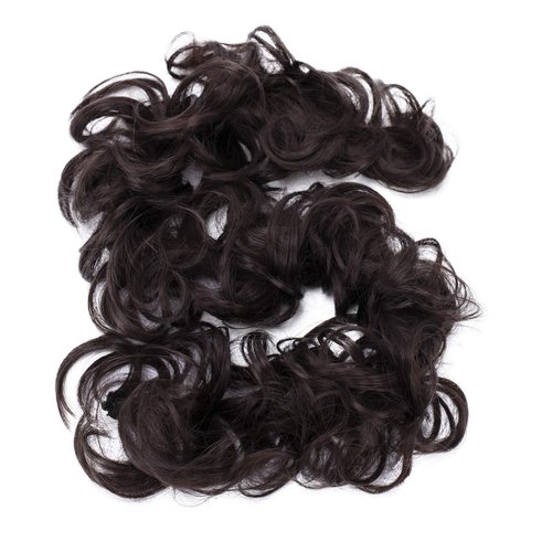 CAISHA by PRETTYSHOP Hairpiece Hair Wrap Heat-resistant Synthetic Fibres Curly Messy Updo Brown Chocolate HW5